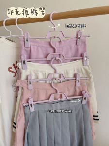 Pants Clip For Home Seamless Hang Drying Pants Storage Gadget Skirt Clip Ins Dormitory Wardrobe Built-in JK Hanger Pants Rack