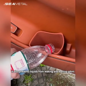 SEAMETAL Silicone Car Door Storage Box Hanging Auto Organizer Storage Bucket Universal Square Garbage Bin For Car Side Door