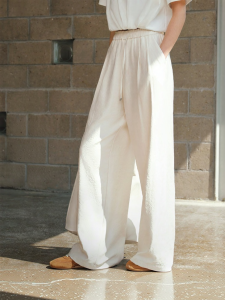 Semir | Summer Loose Pleated Textured Wide Leg Pants