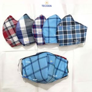 SỈ 10 Khẩu Trang Vải Người Lớn 3 Lớp - Chống Nắng và Bụi Mịn họa tiết Kẻ ngẫu nhiên có thể giặt tái sử dụng (giao màu ngẫu nhiên)