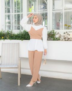 Kaylee One Set Setelan Wanita Jumbo Bigsize Oversize Polos Ariflow Premium Murah