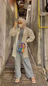 SH - Checker Catur Crop Top Rib / Fashion Wanita Kekinian Terlaris Model Terbaru