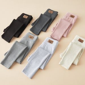 Quần Legging Cotton Cho Bé Gái Quần Skinny Co Giãn Màu Đen Xám Quần Bó Trẻ Em Cho Mùa Thu Mùa Xuân Mặc Hàng Ngày