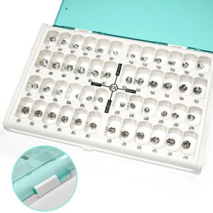 JNSUR 48 Position Kids Dental Primary Molar Temporary Crowns Stainless Steel Pedo Molar Crown Refill Kit For Kids 1st 2nd