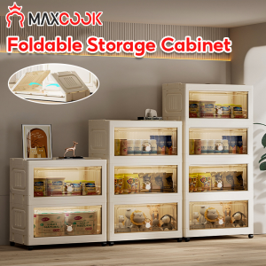 Maxcook 3/4/5 Layer Kitchen Organizers Storage Folding Storage Cabinet with Wheels Wardrobe Cabinet Storage Box Flip Cover Storage Rack