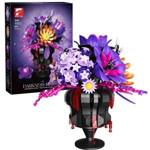947PCS Gothic Bouquet Building Blocks Preserved Flower Vase Model Bricks Home Decorative Ornaments Kids DIY Toys Holiday Gifts