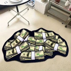 VIKAMA Creative Dollar Plush Carpet Irregular Non-Slip Soft Cushion Bedroom Living Room Carpet Trend Home Decoration