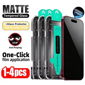 1-4PCS Matte Screen Protector For iPhone 16 18 15 13 11 14 Plus 12 17 Pro Max Air 16e XS Max XR X Privacy Tempered Glass Film
