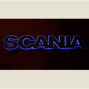 SCANIA Logo word Blue LED 5 INCH + SCANIA Side Step LED Lamp #lorilampu #lorryled #led #loriled #truckled #scanialed