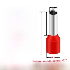 Pre-Insulated Cold Press Terminal VE Tubular 0508 Pin Type Copper Nose Wire Clip Yellow Brass European Wiring Method