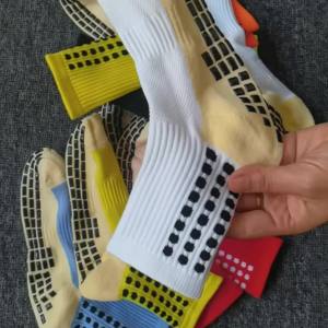 4 Pairs Anti Slip Soccer Women Men Outdoor Sport Grip Football Yoga Socks