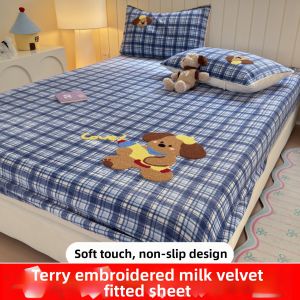 YAOKANG | Warm Cartoon Milk Velvet Bed Cover 3pc Set