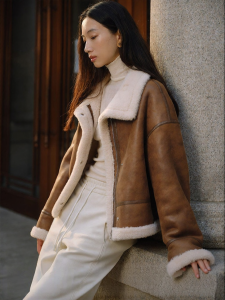 Yigue | Sheepskin-like Fur Coat Padded and Thickened