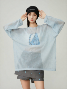 XIAODADEHUA | Summer Thin Casual Long Sleeve Knitted Blouse