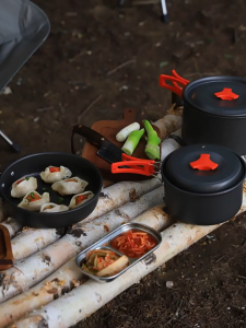 MATOUGUI - Cooking Set Alat Masak Camping Outdoor Tactical | Nesting Alat Masak Camping Praktis Free Tas SY-300