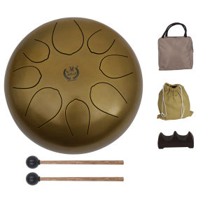 IRIN | M MBAT 8 Tone Steel Tongue Drum 10 Inch Zen Practices Yoga Meditation Exercise Tools Percussion Instrument with Accessory