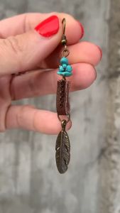 ต่างหูแฮนด์เมดสไตล์ Kalindi Boho ต่างหูซิทริน ต่างหูสไตล์เรโทร ต่างหูสไตล์โบฮีเมียน ต่างหูหินธรรมชาติ ต่างหูสไตล์วิคตอเรียน