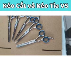 Kéo cắt và kéo tỉa VS   | Thép không gỉ lưỡi sắc thiết kế ergonomics màu xanh dương thương hiệu VS   | Cắt tỉa tóc chuyên nghiệp sử dụng trong salon   | Cắt tỉa tóc làm đẹp tóc dụng cụ salon