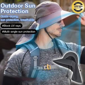 ☀️☀️Mens sun hat shawl integrated sun hat oversized brim sun hat fishing sun hat for men cycling sun hat mountaineering outdoor sun hat mountaineering outdoor sun hat