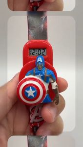 (K48) 3D Captain America Jam Tangan Budak Comel / Marvel Fashion Kids Watches