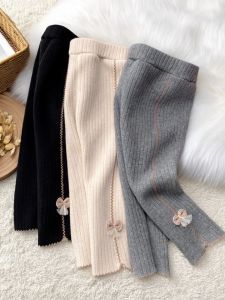 Floral Embroidery Girls Trousers