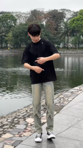 quần suông ống rộng jean màu cúc bấm mới nhất