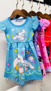 QPyjamas Kids Cartoon Kuromi Melody Cinnamoroll Casual Dress