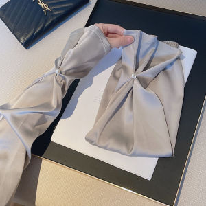 XUANXUAN | New 2025 Womens Fashionable Silk Pearl Sunshade Sleeve Covers Driving Arm Protector Gloves Elegant Polyester Youth Adult Ladies