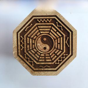 Taoist Tools Tai Chi Yin Yang Stamp Feng Shui Amulet Seal Carved Wooden Decoration Home Ornament 5cm Size Taoist Supplies