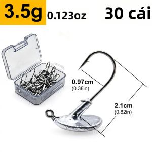 Bộ 30 Móc Câu Đứng Tumbler Chống Vướng Đáy Trọng Lượng 3.5g-14g Thép Carbon Móc Câu Gai Ngược Dùng Cho Câu Cá Biển Trên Thuyền
