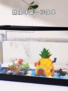 【PET PLAIN】ตู้ปลา ตู้ปลาใหญ่ โหลปลา สามารถจับคู่กับไฟ LED การออกแบบที่มีฝาปิด