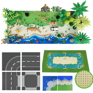32X32 32Dots Classic Building Block Base Plate Island Grassland Building Blocks Baseplate City View Figures Construction Toys
