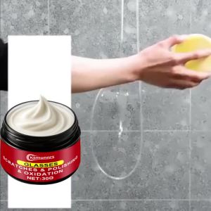 Powerful Glass Film Polish Paste Removes Hard Water Stains and Scale Ideal for Car and Home Glass/mirrors Shower Doors Tiles