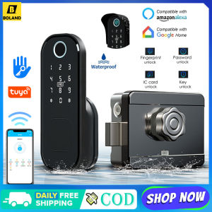 Boland Digital Door Lock Bluetooth Tuya/TTlock APP Keyless-Entry Fingerprint Smart Lock Waterproof Password 13.56Mhz IC Card Electronic Door Lock