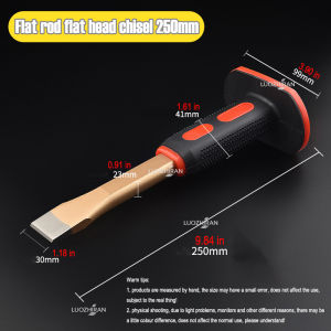 Industrial Rock Chisel Protective Handle Flat Pointed Stone Carving Chisel for Construction Machinery Mold Repair Hand Tools