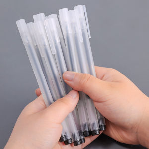 50PCS Black Gel Pen 0.5mm Water-based Ballpoint Pen Student Carbon Pen Office Large Capacity Pen Frosted Signature Exam Special Stationery