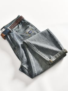 Heavyweight Retro Washed Mens Spring Cone Denim Jeans Casual Thin Cotton Polyester Blend Sweat Absorbing Spring Seasonal Wear