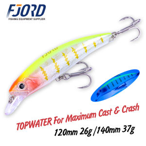 FJORD Topwater Fishing Lure 120mm 26g 140mm 37g Floating UV Effect with Integral Steel Frame Artificial Baits for Fishing