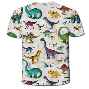 2024 Child Boys Girls Dinosaur T-shirts Summer Short Sleeve Boy Clothes Causal T Shirt Tops Tee Childrens clothing 3-14 year