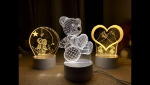 Snail 3D Acrylic Tri-Color Night Light Carton Cute Personalized LED Table Bedroom Lamp For Gifts