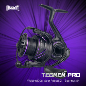 Kingdom Tegmen Pro Spinning Fishing Reel 9kg Max Drag 6.2:1 High Speed Gear Ratio 8+1BB Light Weight Saltwater Fishing Coil