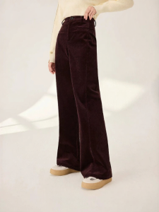 XIANGYING | Velvet Wide Leg Pants Red Loose Drape