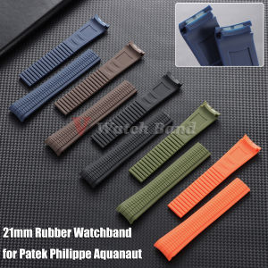 21mm Rubber Watchband for Patek Philippe Aquanaut 5164/5167 Colorful Straps Soft Silicone Waterproof Bracelet for Men Women Belt