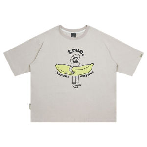 Waynexzavier Large Size Mens T-shirt Short Sleeve Fashion Urban Style Cartoon Print Loose Fit Summer Cotton round Neck Tee