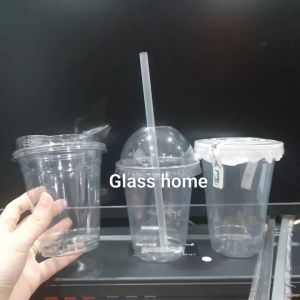 cốc nhựa Pet cứng 400ml 500ml 50 cái đựng trà sữa cafe nắp cầu nắp phẳng nắp trực tiếp