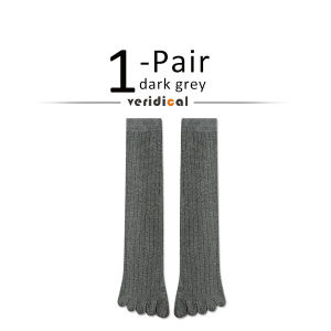 1/4 Pairs Men Toe Socks Long Cotton Simple Business Party Dress Stockings Gentleman Breathable 5 Finger Socks Calf 4 Seasons