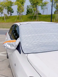 METCAR Magnetic Front Windshield Sun Shade 260×116cm Thick PE Aluminum Foil Car Cover UV Heat Insulation Dust Protection