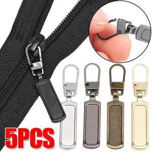 5ชิ้นที่ดึงซิปเหล็กถอดได้สำหรับซิปเลื่อนหัวซิปชุดเครื่องมือซ่อมซิปแถบดึง DIY เย็บสำหรับกระเป๋าเป้สะพายหลังกระเป๋าเสื้อแจ็คเก็ต