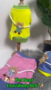 KAWAII QA°05 Summer Bear Crossbody Belt Series Pet Shirt - Cute Bear Design for Pets