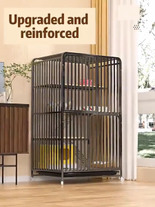 PAPAPET Large Portable Cat Cage with Wheels Spacious Pet Play Pen for Indoor Cats Easy Mobility Cat House Easy to Clean with Secure Lock